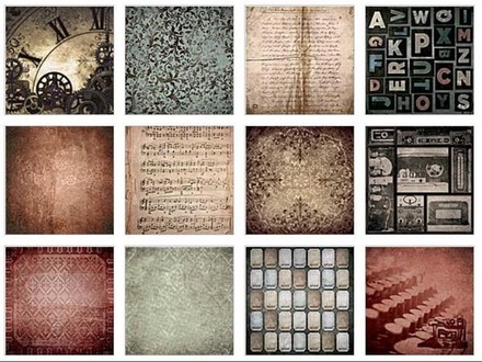 Набор паперу DCWV -  Tattered Time Paper Stack with Gloss, 30х30 см, 48 аркушів
