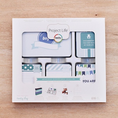 Набор карточек Project Life by Becky Higgins - Core Kit - Baby Boy, 616 штук