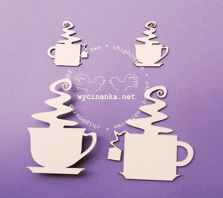 Чипборд от  Wycinanka  - Чашки кофе, до 8 см, 4 шт.