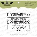 Акриловый штамп Lesia Zgharda TRU232 Поздравляю..., размер 5,9х4,8 см