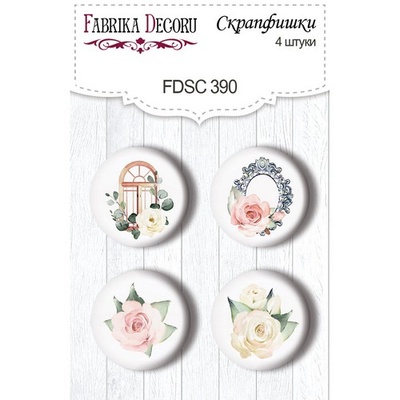 Набор скрапфишек 4шт Tenderness and love 390, ТМ Фабрика Декора