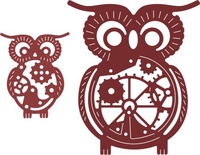 Нож для вырубки от Cheery Lynn Designs - Owls with Gears (Set of 2) (Steampunk Series)