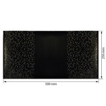 Отрез кожзама с тиснением  золотой фольгой Golden Mini Drops Black, размер 500мм х 250мм, ТМ Фабрика Декора