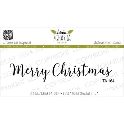Акриловый штамп Lesia Zgharda TA164 Merry Christmas, размер 7.4х1.4 см