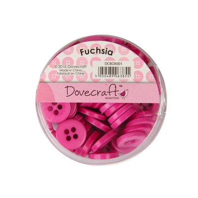 Набор пуговиц от Dovecraft - Fuchsia, 60 шт
