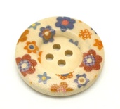 Деревянная пуговица Multicolor Flower  B12367, диаметр 30 мм, 1 шт.