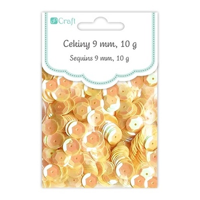 Пайетки круглые 9 мм, 10 г, цвет золотой, TM dpCraft (Dalprint)