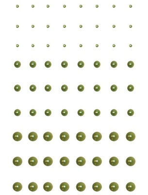 Клеевые полужемчужинки Want2Scrap - Pearls - Sage Green, 72 штуки
