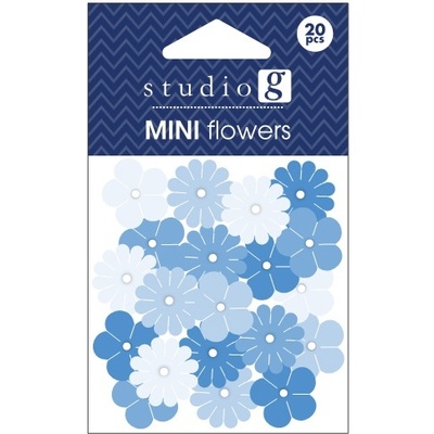 Набор бумажных цветов Studio G - Blue, цвет голубой, 20 штук
