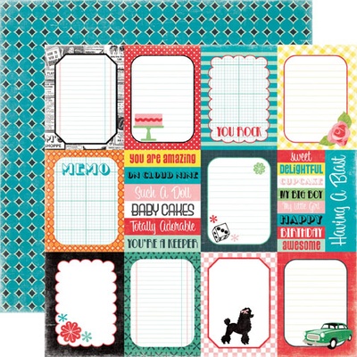 Лист скрапбумаги от Echo Park - Happy Days - Journaling Cards, 30x30