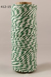 Хлопковый шнур от Baker's Twine - Green, 2 мм, цвет зеленый/белый, 1 м