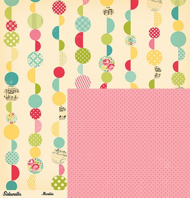 Лист двусторонней скрапбумаги от October Afternoon - “Sidewalks” Collection - Marbles, 30х30