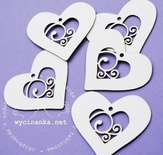 Чипборд от  Wycinanka  - Сердечки, 5x5,7 см, 5 шт.
