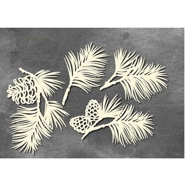 Набор чипбордов Winter botanical diary 759, 10х15 см, цвет молочный, ТМ Фабрика Декора