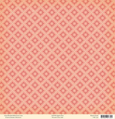 Лист двусторонней скрапбумаги от October Afternoon - “Cakewalk” Collection - Buttercream, 30х30