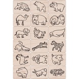 Набор резиновых штампов Hero Arts - Fun Animals, на деревянном блоке, 18 штук