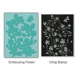 Папка для тиснения и резиновый штамп от Sizzix - Тextured Impressions Embossing Folder w/Stamp - Floral Wreath Set