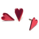 Набор брадсов Creative Impressions - Metallic Red Hearts CI90331, красный металлик, 50 штук