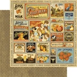 Лист скрапбумаги Graphic 45 - Farmers Market, двусторонняя, 30х30 см