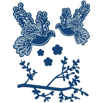 Нож для вырубки от Tattered Lace - Tattered lace Doves and Branches - Птички и веточка