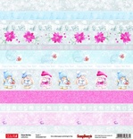 Бумага для скрапбукинга от ScrapBerry's - Зайка Ми - Зимняя ягода - Карточки 1, 30,5х30,5 см, 190 гр/м, одноcторонняя