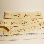 Лента от Thailand - Eiffel Tower Key Rose Flower And Bird Print Cotton Ribbon Label String, 1 метр