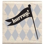 Резиновый штамп Studio G - Hooray Флажок, 5х5 см, на деревянном блоке