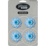 Набор цветов из фетра Jillibean Soup - Felt Blossoms - Blue