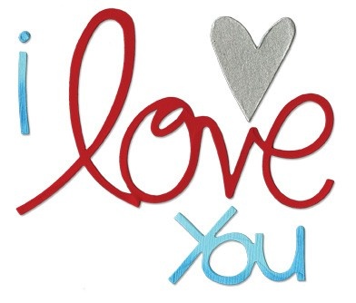 Набор лезвий Sizzix - Valentine s Day Sizzlits 3-Die Sets - Phrase I Love You, 3 шт.