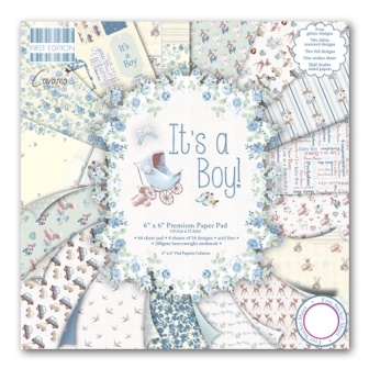 Набор бумаги от First Edition - It’s a Boy, 15х15 см, 16 листов