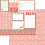 Лист двусторонней скрапбумаги Teresa Collins Designs - You Are My Happy - Noted, 30х30 см