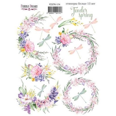 Набор наклеек (стикеров) 13 шт Tender spring  174, ТМ Фабрика Декора