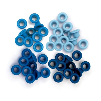 Люверсы - WeRM - Aluminum Blue, 60 штук, 4 оттенка