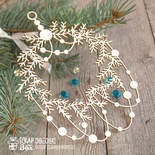Чипборд ScrapBox - Новогодний венок с гирляндой Hh-094