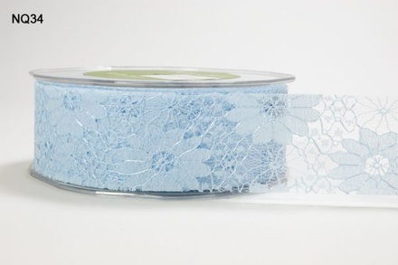 Кружево Lace - Light Blue, ширина 38 мм, цвет голубой, длина 90 см