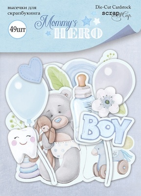 Набор высечек для скрапбукинга от Scrapmir - Mommy's Hero, 49 шт