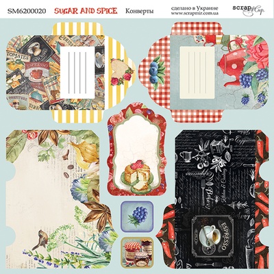 Лист двусторонней бумаги от Scrapmir - Конверты -  Sugar and Spice, 20х20см