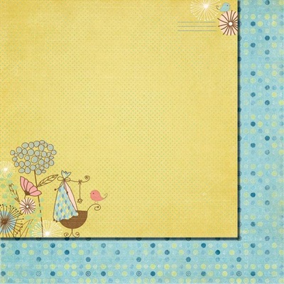 Лист двусторонней скрапбумаги от Fancy Pants - Paper Baby Mine Special Delivery