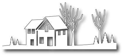Лезвие от Memory Box - Winter Cabin Landscape