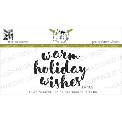 Акриловый штамп Lesia Zgharda TA169 Warm holiday wishes, размер 4.1х2.9 см