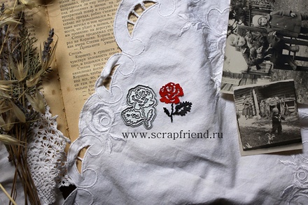 Набор ножей для вырубки от Scrapfriend - Вышиванка - Роза, 3,5x4см
