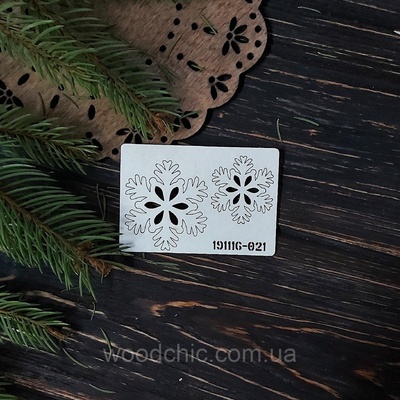 Чипборд набор Снежинки 21 от WOODchic, 4х4 см 3х3 см