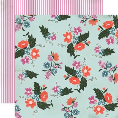 Лист скрапбумаги от Echo Park - Wildflower Floral, 30х30 см
