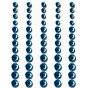 Половинки кристаллов на клеевой основе Queen & Co - Rhinestones Baby Blue, 60 штук