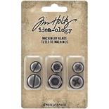 Набор металлических украшений Tim Holtz - Idea-Ology Metal Machinery Heads, 12 штук