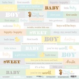 Лист односторонней бумаги от Scrapmir - Надписи (ENG) - Smile Baby, 30x30 см