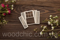 Чипборд Окно со ставнями + ставни 1 от WOODchic, 7х8см