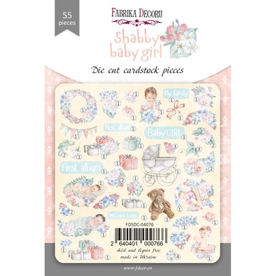 Набор высечек, коллекция Shabby baby girl redesign, 55шт, ТМ Фабрика Декору