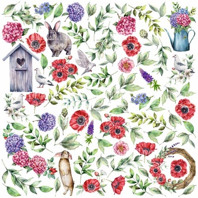 Лист с картинками для вырезания Summer mood 30х30 см, ТМ Фабрика Декора (01086F)