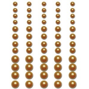 Половинки жемчужин на клеевой основе Queen & Co - Pearls Yellow Sunshine, 60 штук